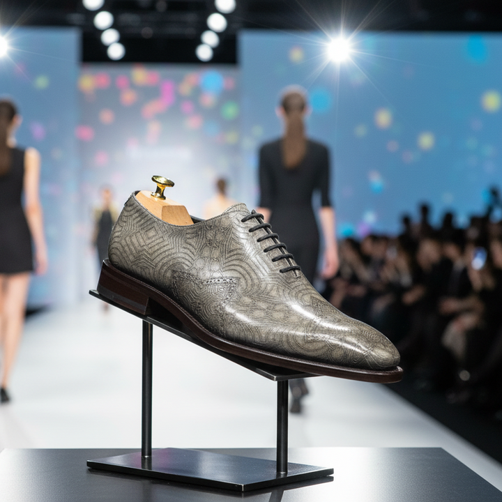 Men's Chain Ash Patina Marble Wholecut Goodyear Welt Shoes Limited Edition