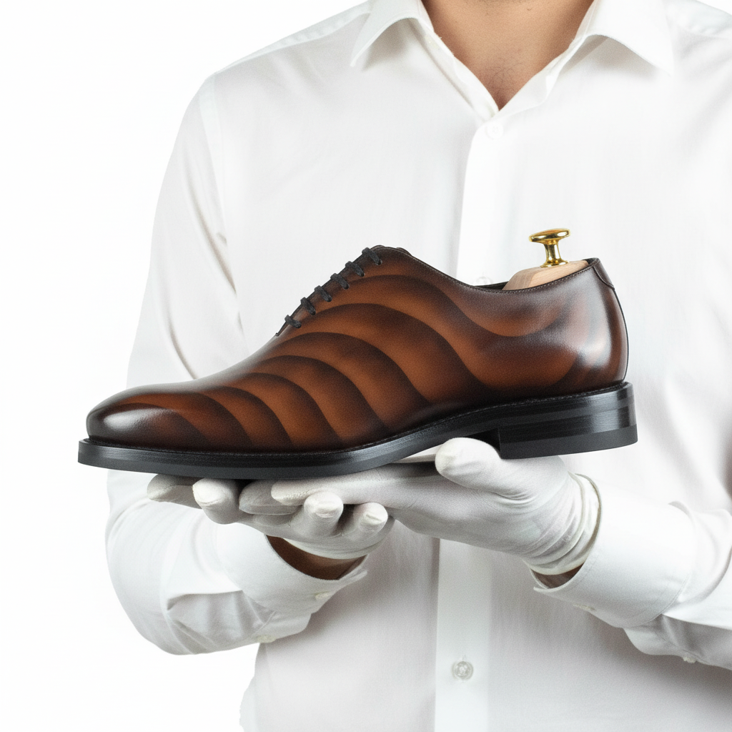 Men's Cognac Dune Patina Wholecut Goodyear Welt Shoes Limited Edition