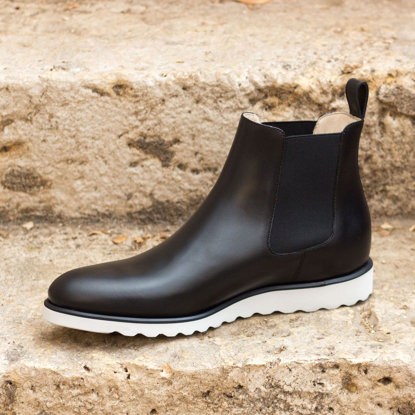 Men's Chelsea Boots Classic Leather Wide Plus Size Black 3195 – MERRIMIUM
