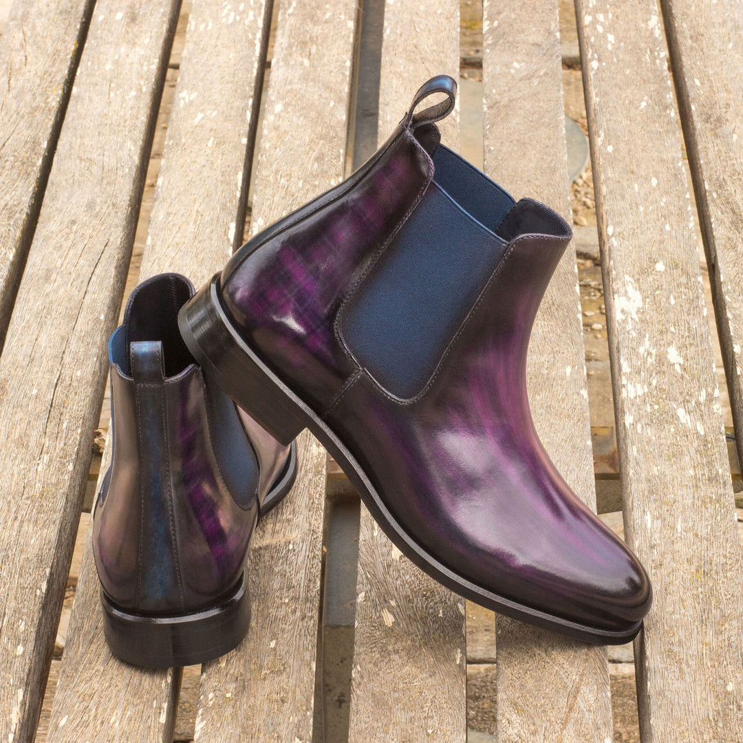 mens purple dress boots Handmade Men Oxford Fringe Boots Purple leather Party Shoes Wedding Dress Oxford