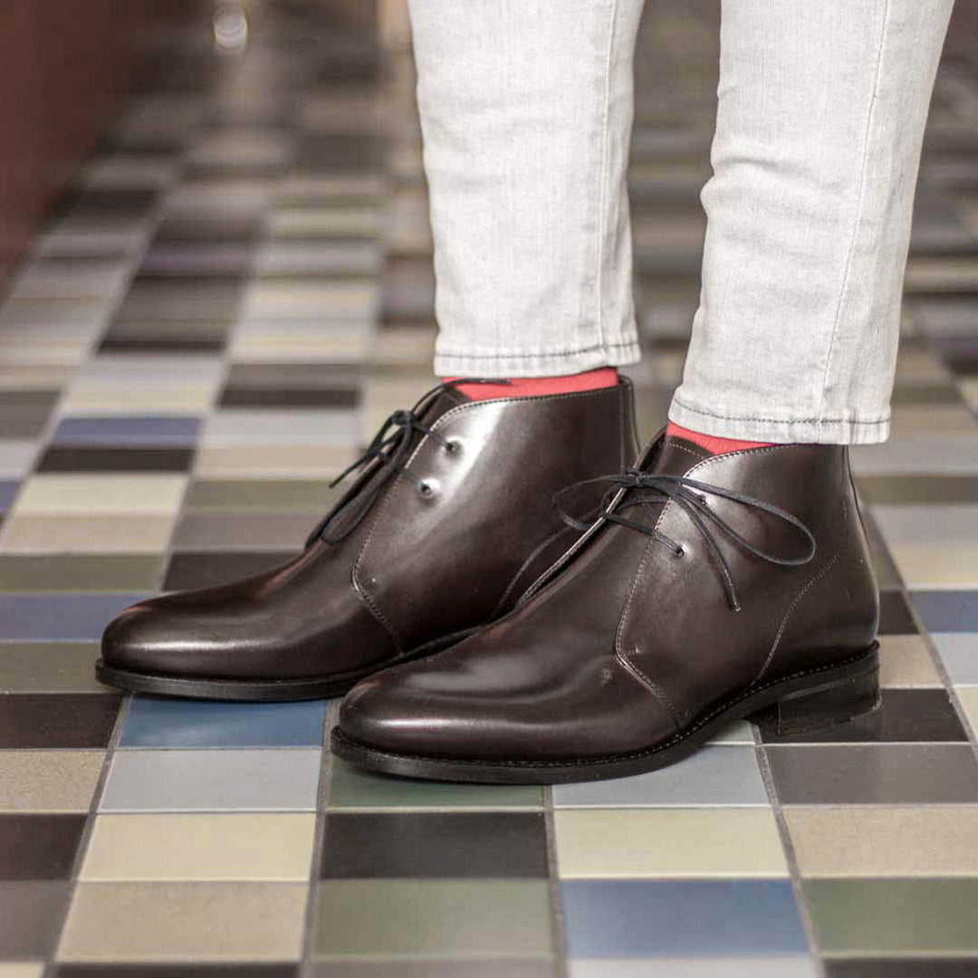 Men's Chukka Leather Boots Wide Plus Size 5972 1 MERRIMIUM