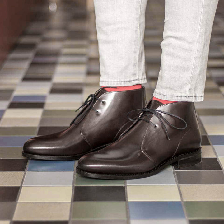 Men's Chukka Leather Boots Wide Plus Size 5972 1 MERRIMIUM