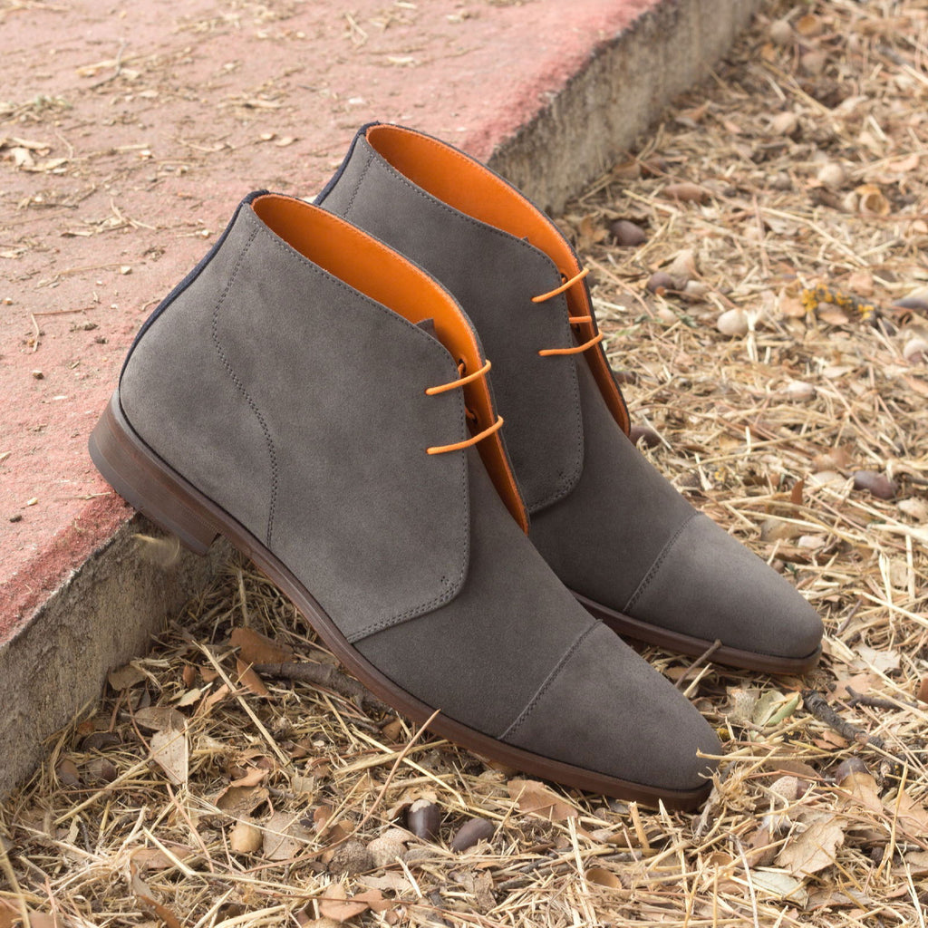 Grey/Blue Chukka Boots Corry Chukka Midnight Blue Suede Leather Boots For Men - The  main image 3