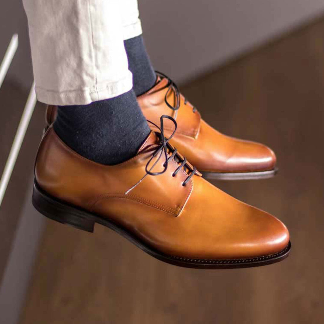 Men's Derby Leather Shoes Goodyear Welt Wide Plus Size Brown 5002 39EU / Standard D Men's Derby Leather Shoes Goodyear Welt Wide Plus Size Brown 5002 39EU / Standard D