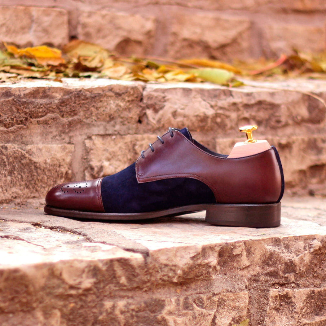 Men's Derby Leather Shoes Wide Plus Size Burgundy Blue 1610 MERRIMIUM Men's Derby Leather Shoes Wide Plus Size Burgundy Blue 1610 MERRIMIUM