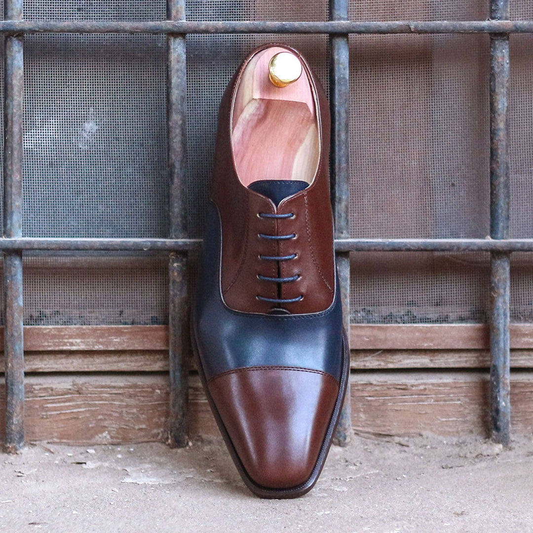 Men's Oxford Leather Shoes Wide Plus Size Dark Brown Blue 1559 MERRIMIUM Men's Oxford Leather Shoes Wide Plus Size Dark Brown Blue 1559 MERRIMIUM