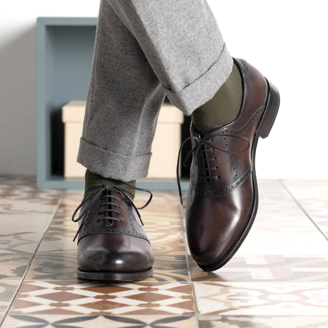 Men's Saddle Leather Shoes Goodyear Welt Wide Plus Size Dark Brown 5659 42.5EU / EE=D+9mm Men's Saddle Leather Shoes Goodyear Welt Wide Plus Size Dark Brown 5659 42.5EU / EE=D+9mm