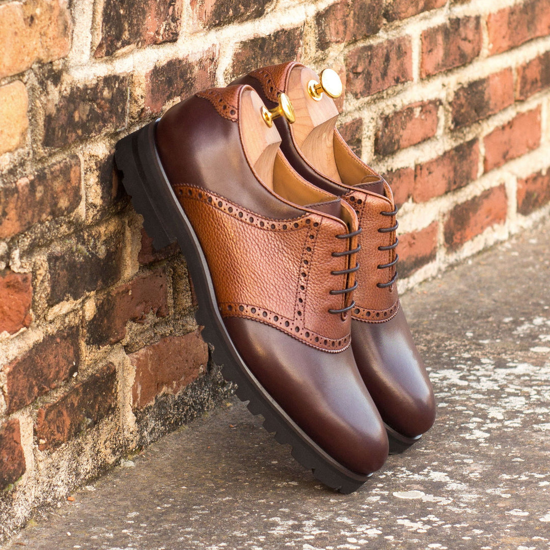 Men's Saddle Leather Shoes Wide Plus Size Dark Brown Brown 3717 MERRIMIUM Men's Saddle Leather Shoes Wide Plus Size Dark Brown Brown 3717 MERRIMIUM