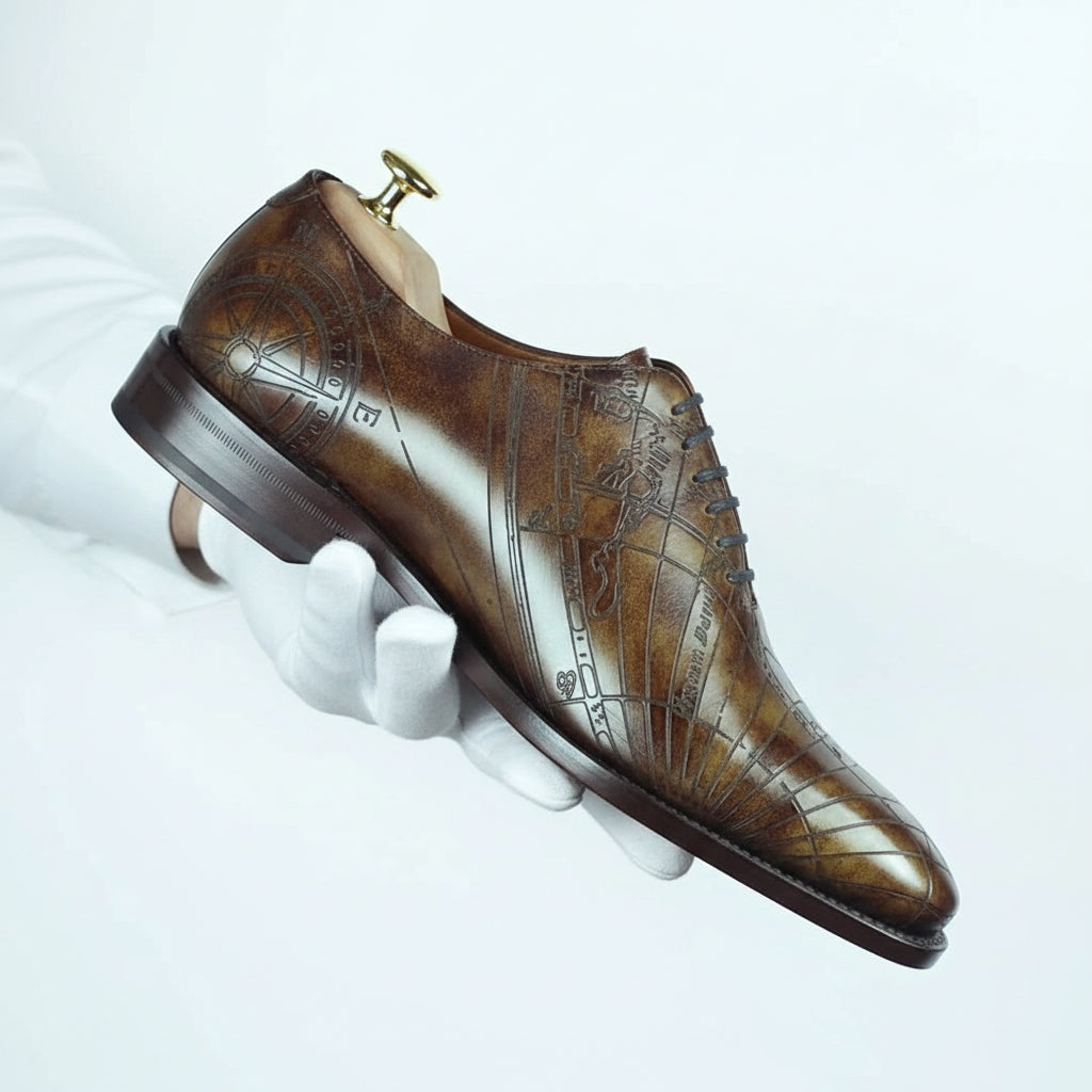MERRIMIUM Men's Wholecut Goodyear welt Patina Shoes Cartography Limited Edition