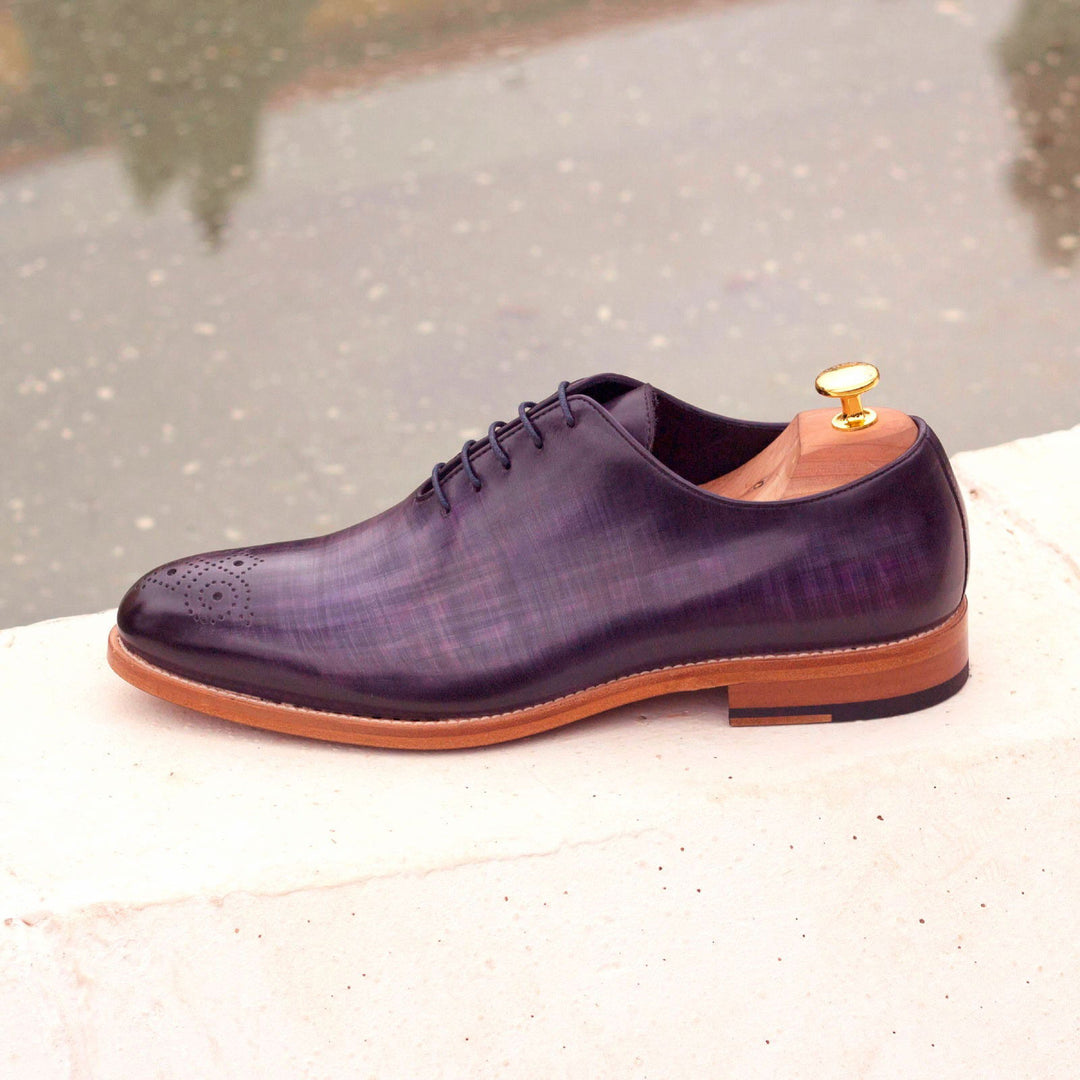 purple wide width dress shoes BRAVO Men Dress Shoe KING-3 Wingtip Oxford Shoe Purple