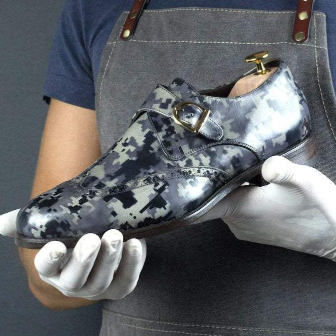 Nordic Camo Patina Single Monk  Goodyear Welt Shoes Limited Edition-Merrimium--LE-15-xxxx