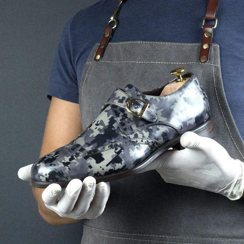 Nordic Camo Patina Single Monk  Goodyear Welt Shoes Limited Edition-Wholesale - MERRIMIUM