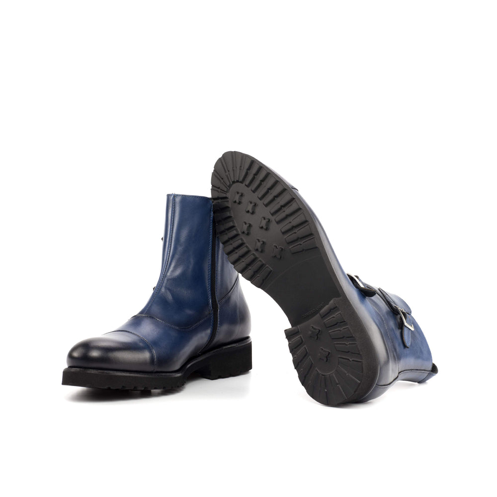 Octavian Buckle Boot-Painted Calf, Blue 2-MERRIMIUM
