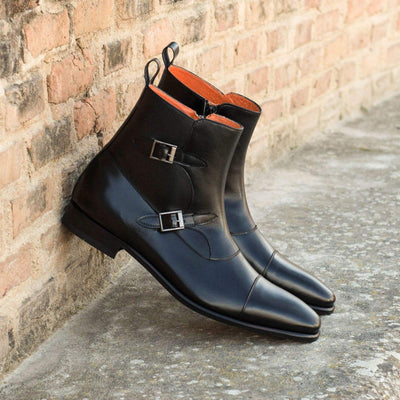 Octavian Buckle Boot-Painted Calf, Box Calf, Black 1-MERRIMIUM--GID-2945-3840