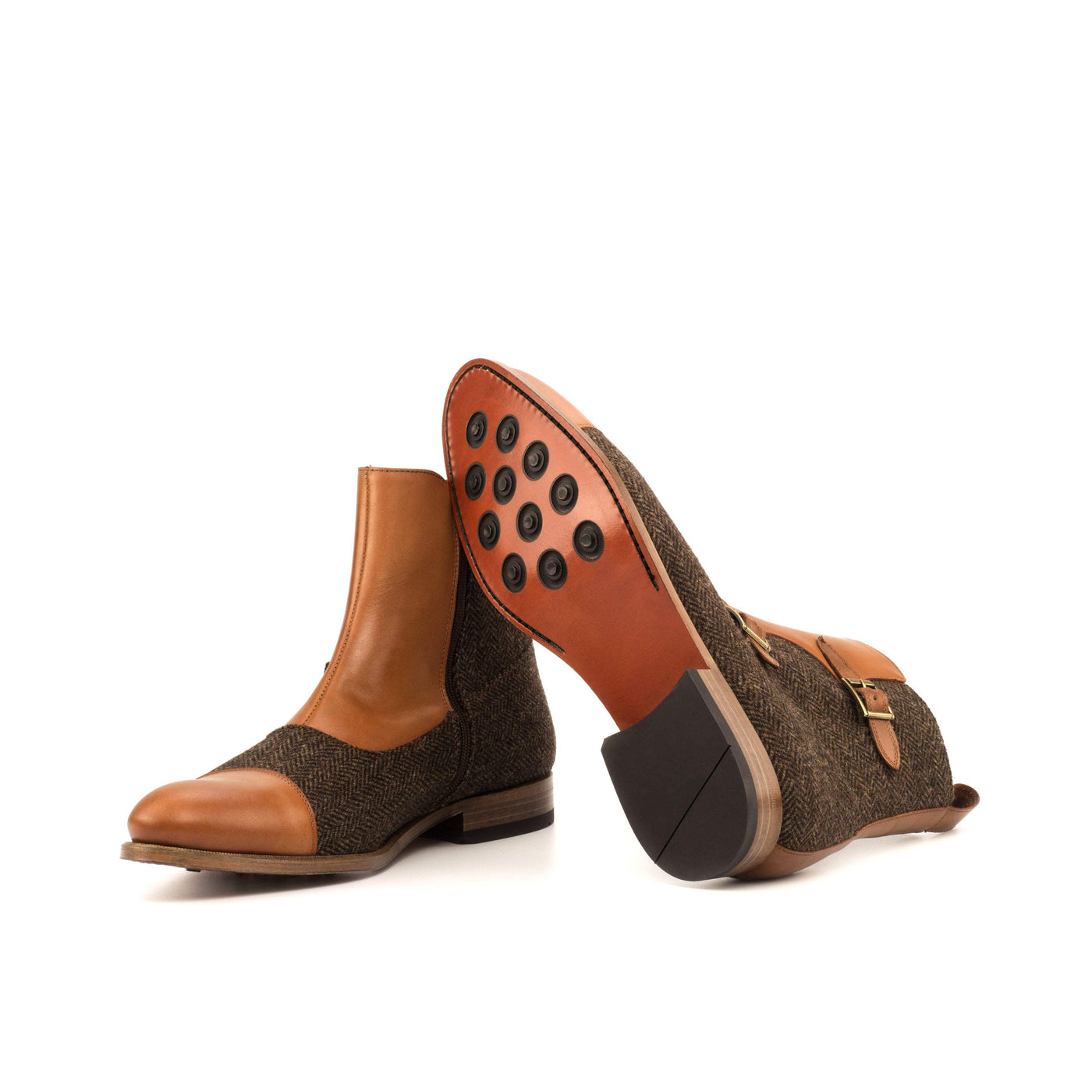Octavian Buckle Boot-Painted Calf, Sartorial, Brown 2-MERRIMIUM