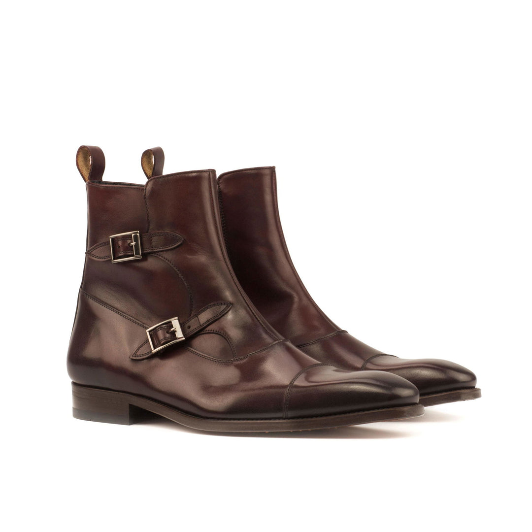 Octavian Buckle Boot-Painted Calf, Burgundy 3-MERRIMIUM