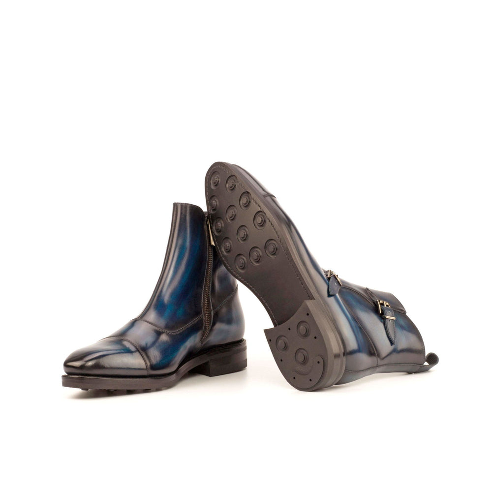 Octavian Buckle Boot-Patina, Box Calf, Blue 2-MERRIMIUM-WS