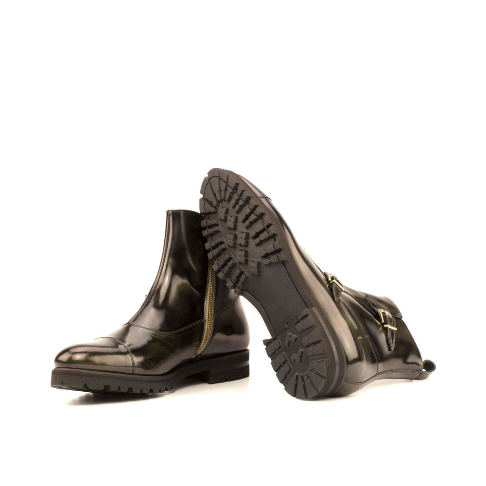 Octavian Buckle Boot-Polished Calf, Green 2-MERRIMIUM-WS
