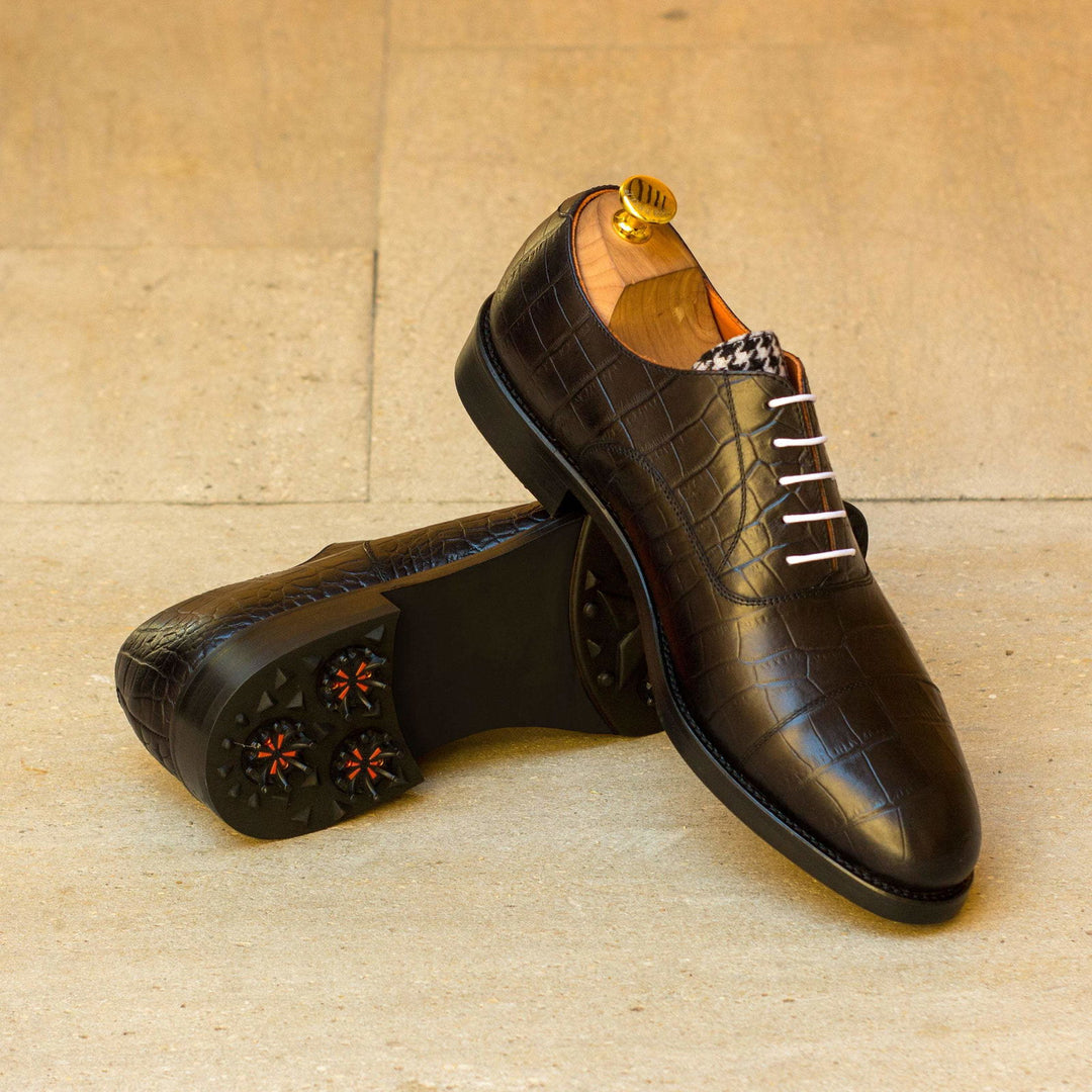 Oxford-Sartorial, Painted Croco, Black 1-MERRIMIUM-WS