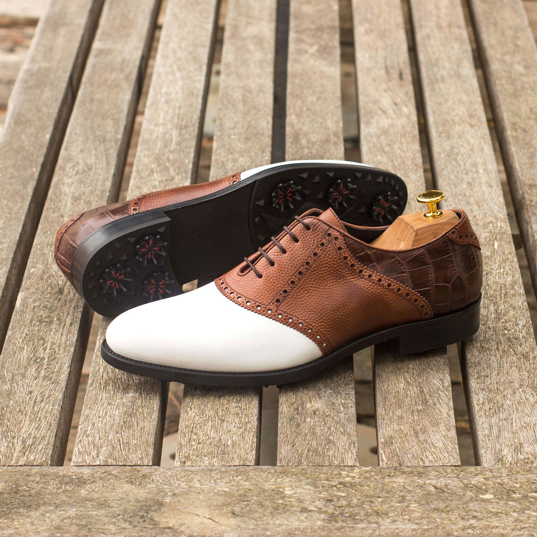 Saddle-Pebble Grain, Painted Calf, Box Calf, Painted Croco, White, Brown 1-MERRIMIUM-WS