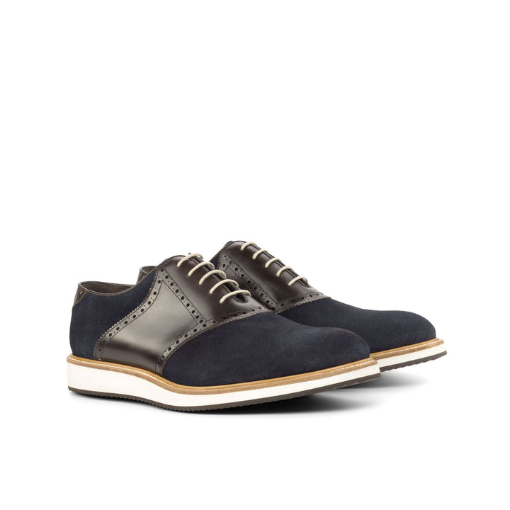 Saddle-Suede, Box Calf, Blue, Dark Brown 3-MERRIMIUM