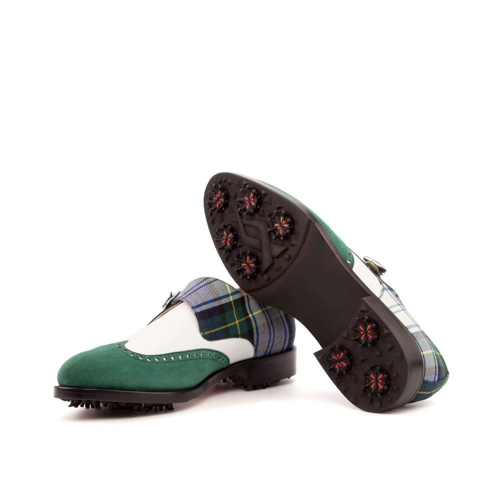 Single Monk-Kid Suede, Box Calf, Sartorial, Green, White, Blue 2-MERRIMIUM-WS