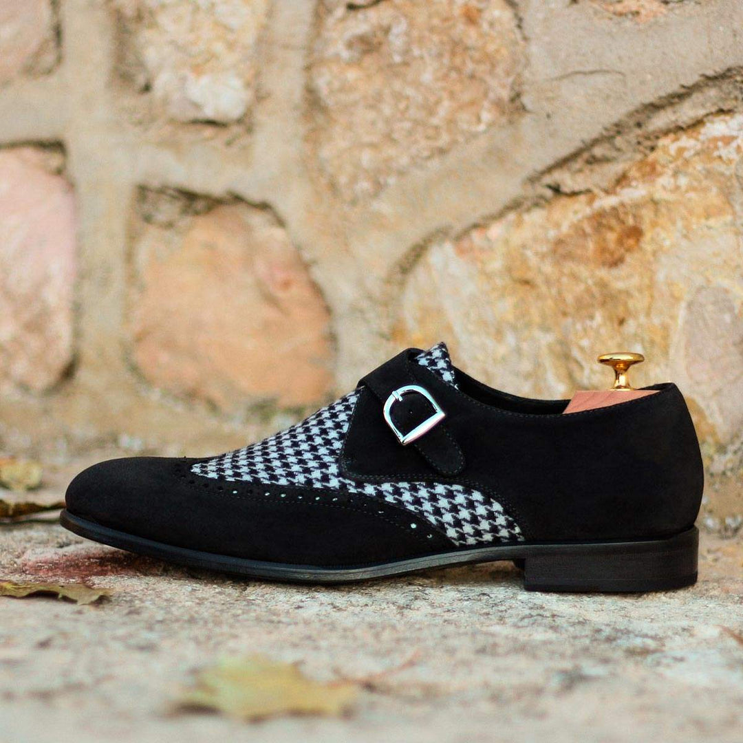 Single Monk-Lux Suede, Sartorial, Black 1-MERRIMIUM-WS