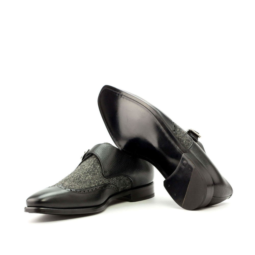 Single Monk-Painted Full Grain, Sartorial, Black, Grey 2-MERRIMIUM-WS