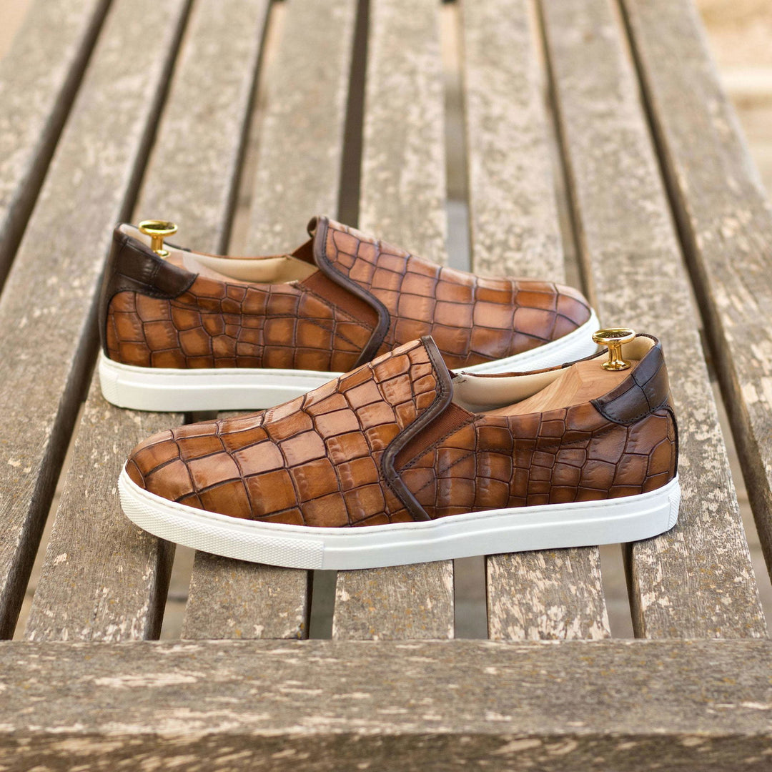 Slip On-Painted Croco, Brown 1-MERRIMIUM-WS