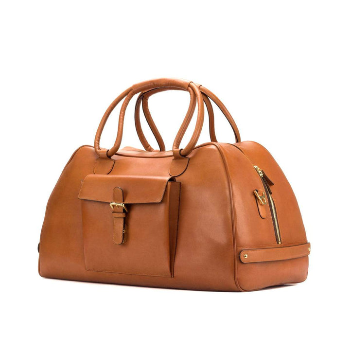 Travel Sport Duffle Bag Leather Brown 2807 3- MERRIMIUM