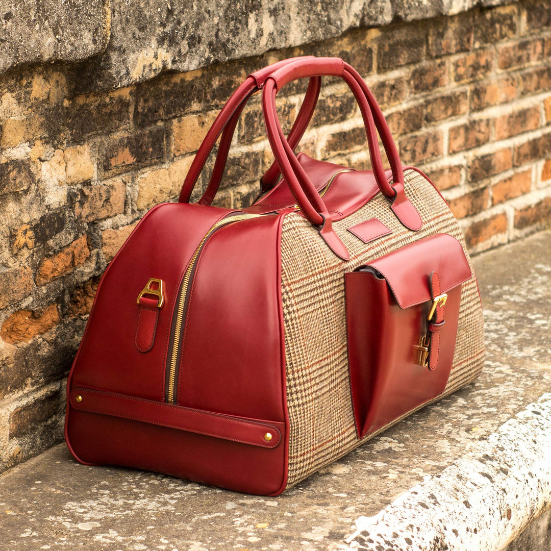 Travel Sport Duffle Bag Leather Brown Red 4507 1- MERRIMIUM--GID-2252-4507
