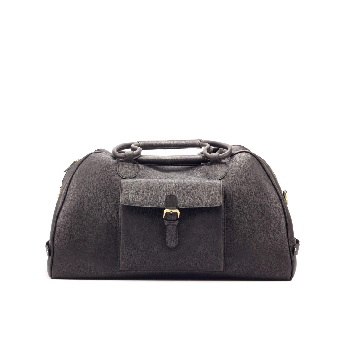 Travel Sport Duffle Bag Leather Grey Black 3146 3- MERRIMIUM