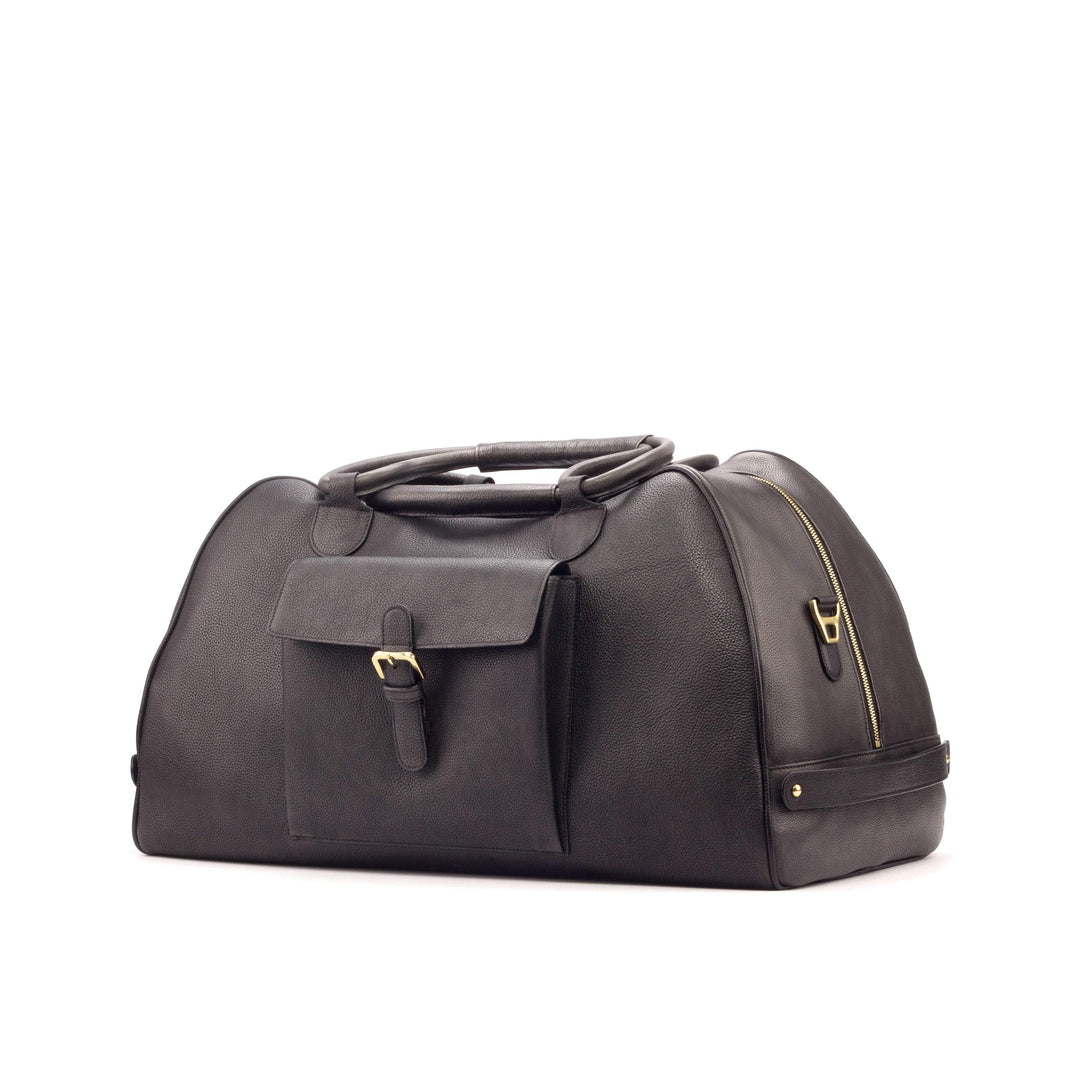 Travel Sport Duffle Bag Leather Grey Black 3146 4- MERRIMIUM