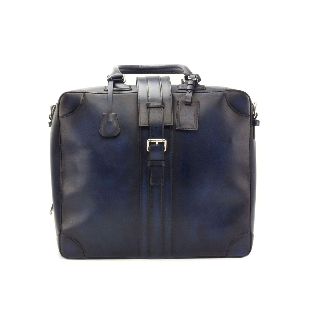 Travel Tote Bag Leather Blue 2921 3- MERRIMIUM