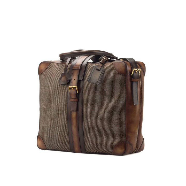 Travel Tote Bag Leather Brown Dark Brown 2878 4- MERRIMIUM