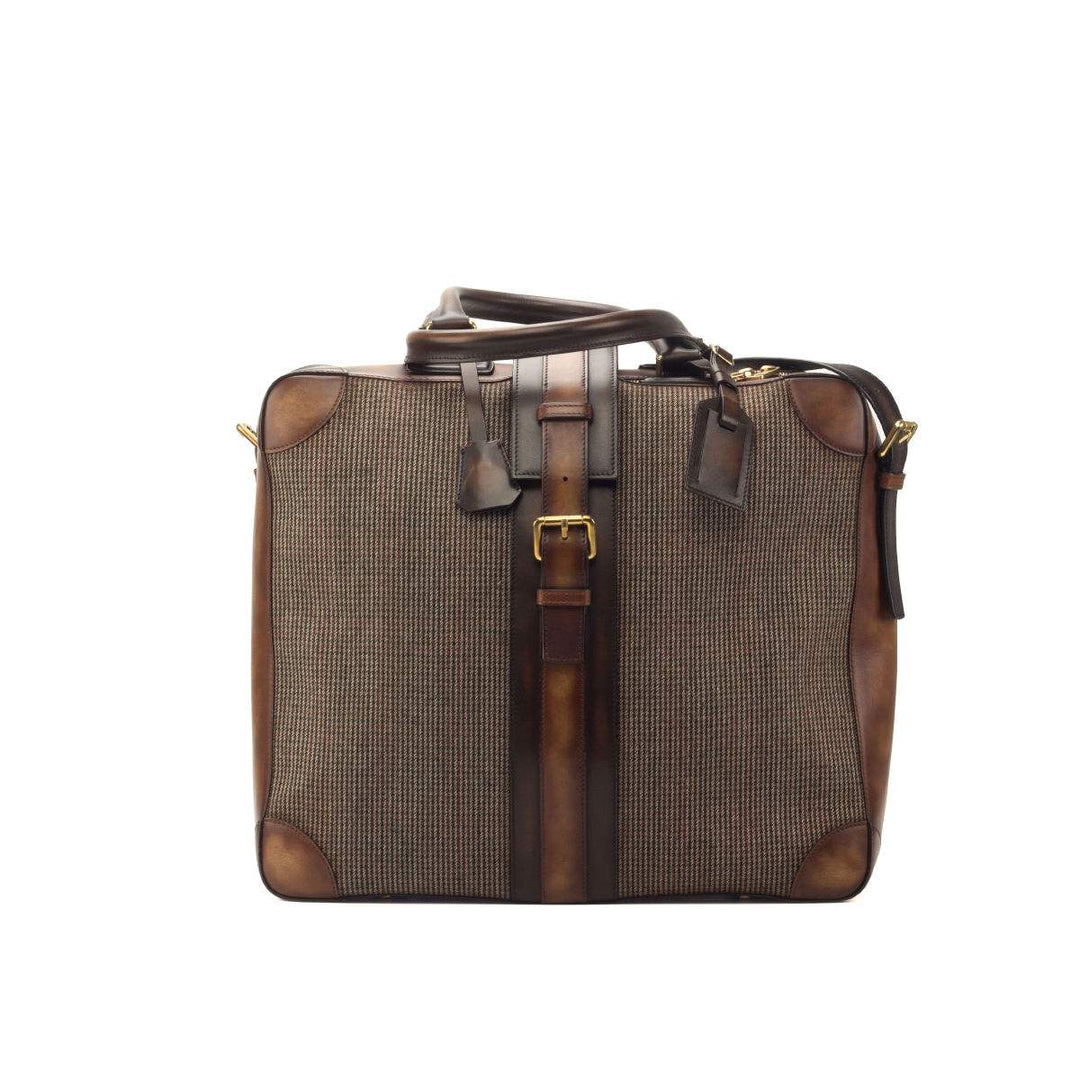 Travel Tote Bag Leather Brown Dark Brown 2878 3- MERRIMIUM
