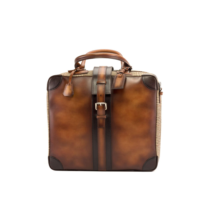 Travel Tote Bag Leather Brown Dark Brown 5234 2- MERRIMIUM