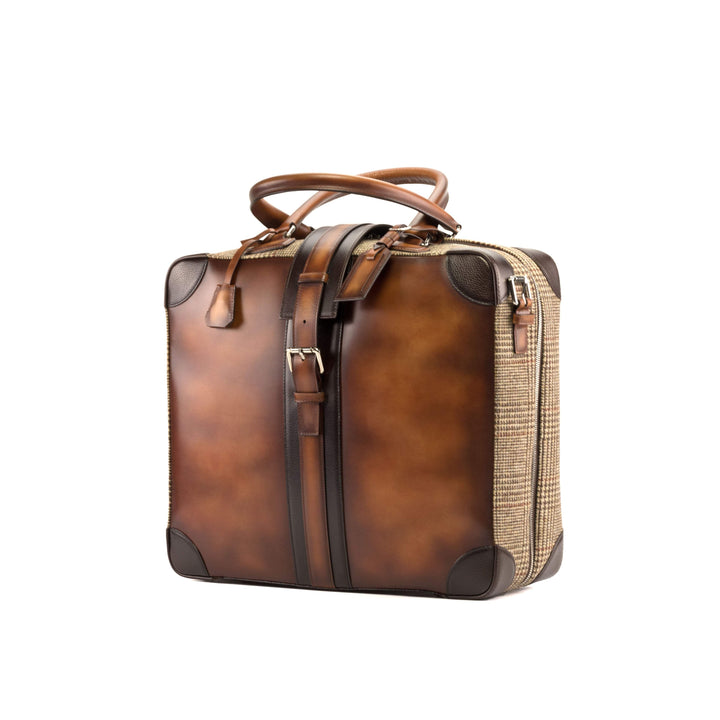 Travel Tote Bag Leather Brown Dark Brown 5234 3- MERRIMIUM