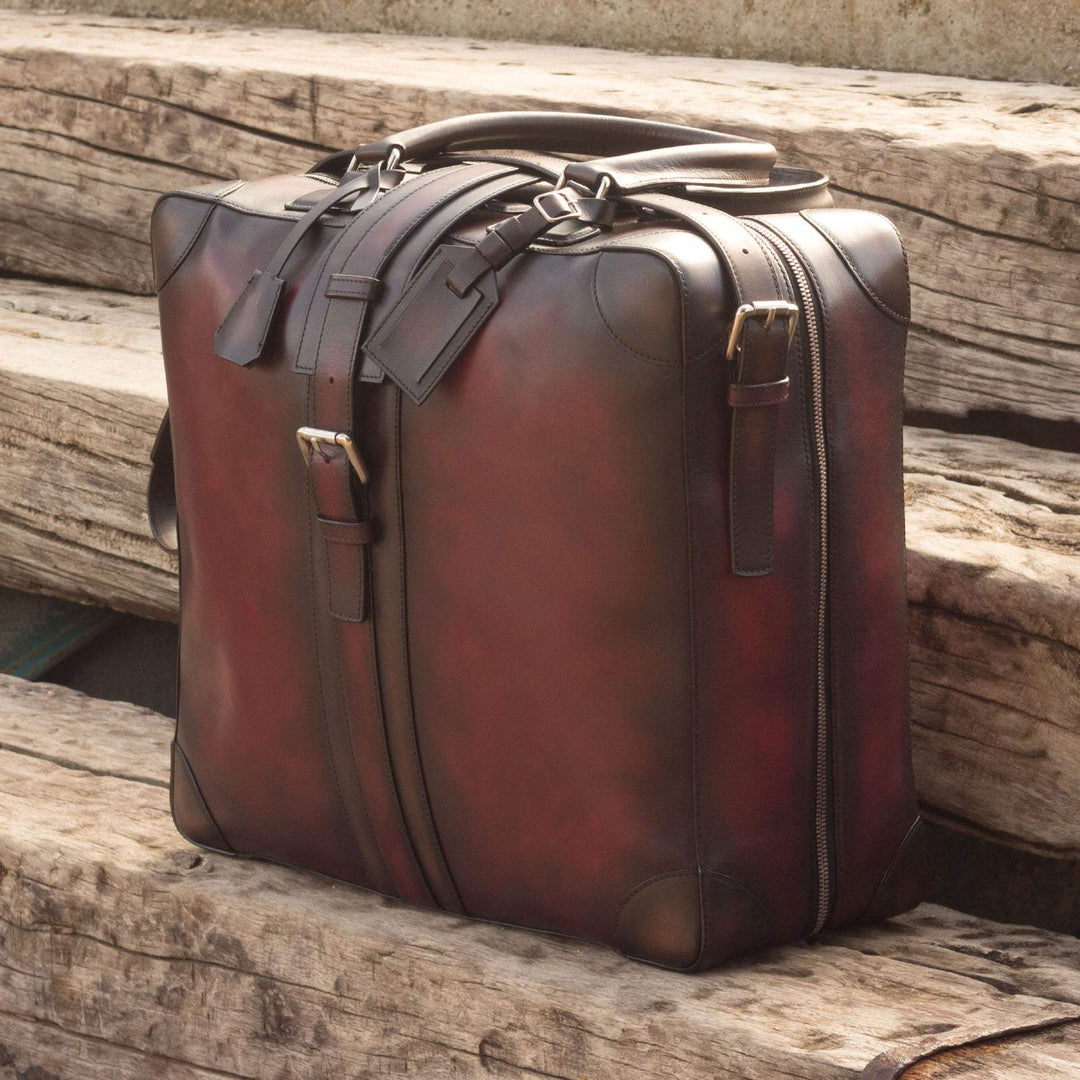 Travel Tote Bag Leather Burgundy Dark Brown 2924 1- MERRIMIUM--GID-2264-2924