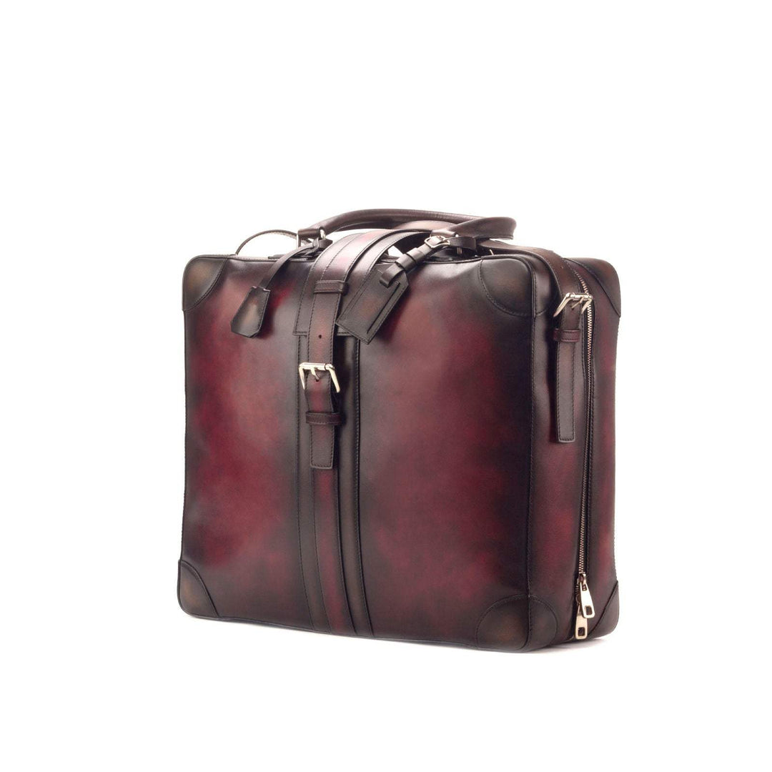 Travel Tote Bag Leather Burgundy Dark Brown 2924 4- MERRIMIUM