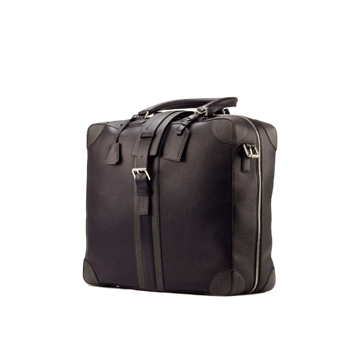 Travel Tote Bag Leather Grey Black 2944 4- MERRIMIUM