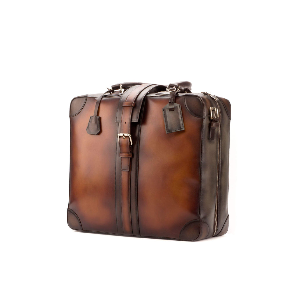 Travel Tote Bag Leather Grey Brown 3516 2- MERRIMIUM