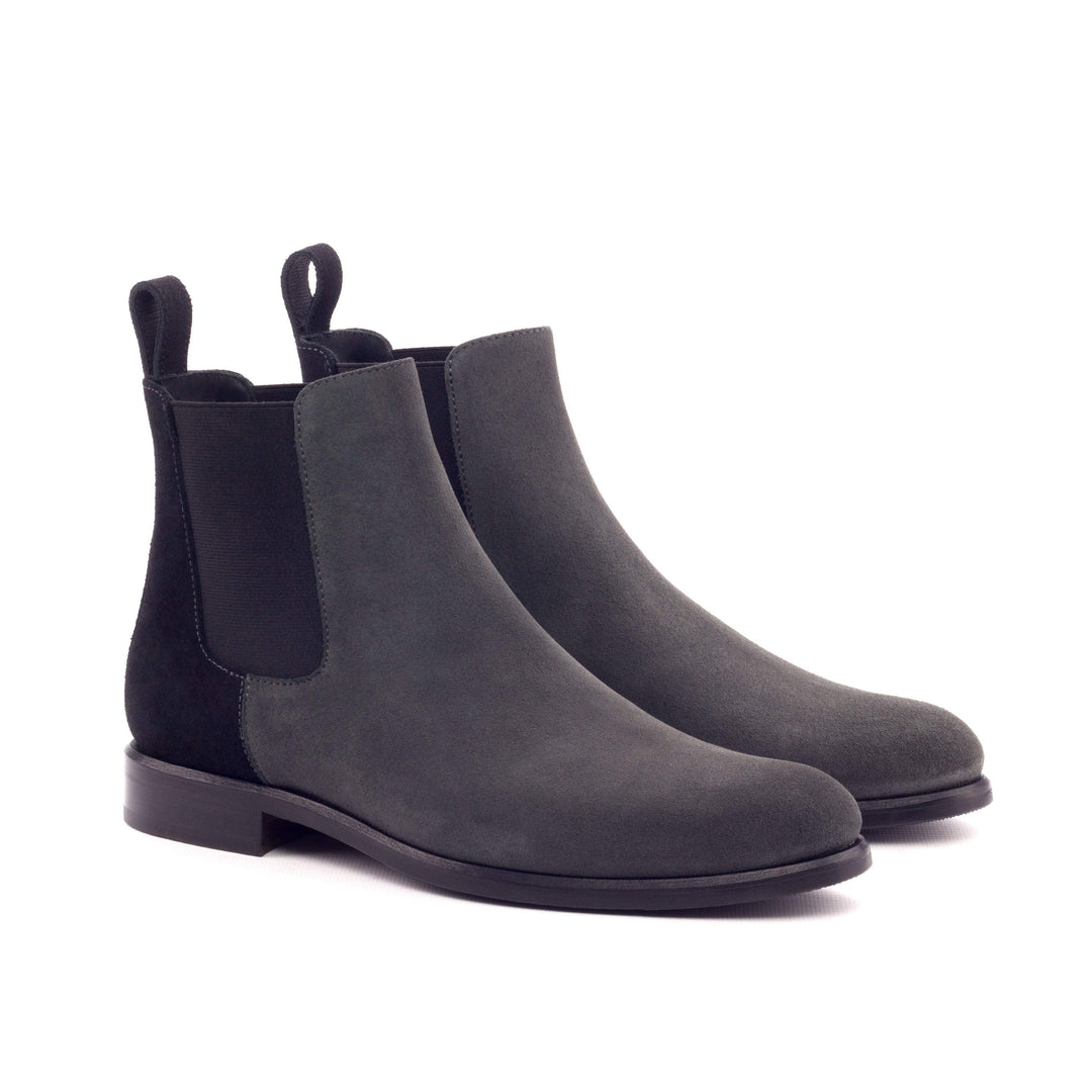 Women's Chelsea Boots Leather Black Grey 3203 3- MERRIMIUM