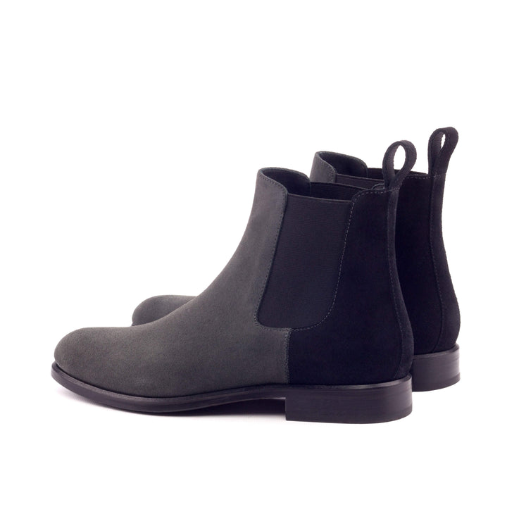 Women's Chelsea Boots Leather Black Grey 3203 4- MERRIMIUM