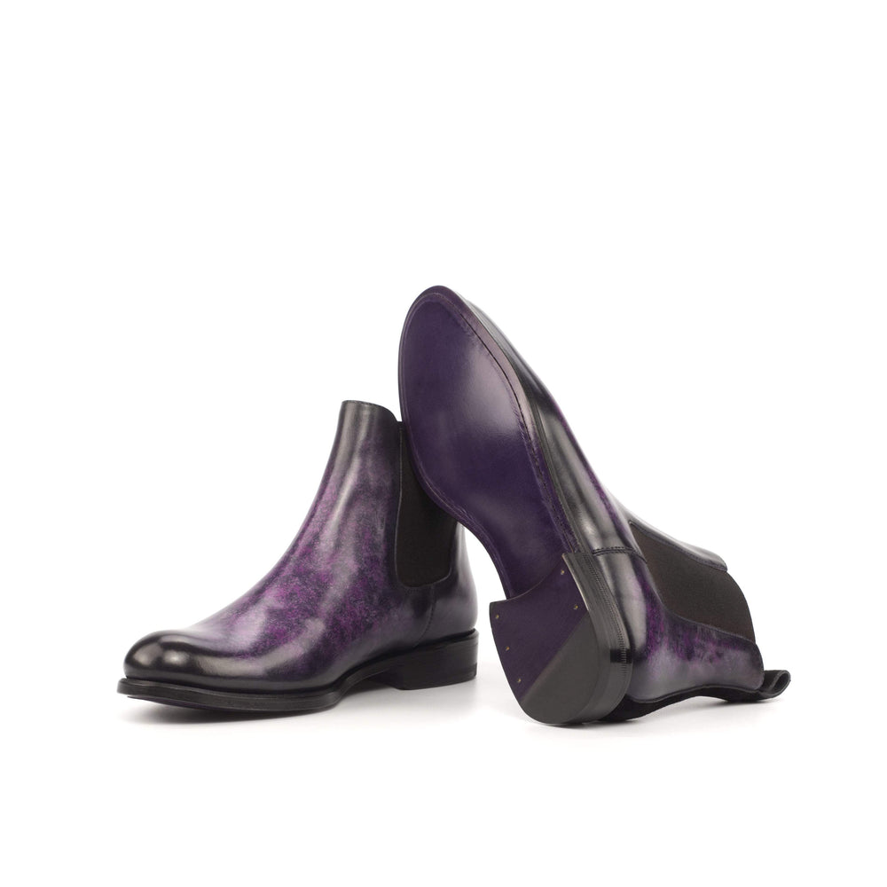 Women's Chelsea Boots Patina Leather Black Violet 4534 2- MERRIMIUM