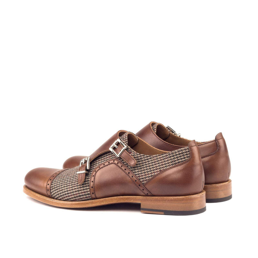 Women's Double Monk Shoes Leather Brown 3047 4- MERRIMIUM