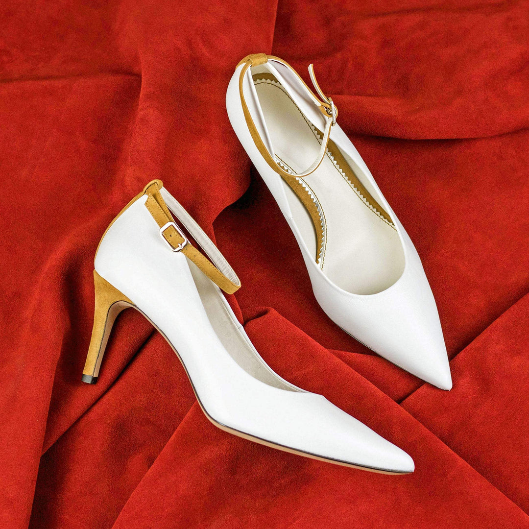 Women's Florence  High Heels Leather Pure White 4781 1- MERRIMIUM--GID-4044-4781
