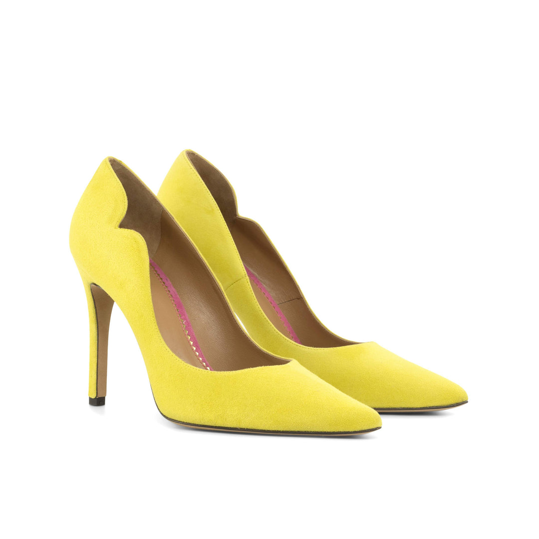 Women's Genoa High Heels Leather Lemon Yellow 4768 4- MERRIMIUM