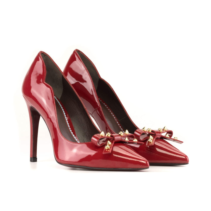 Women's Genoa High Heels Leather Passion Red 5474 4- MERRIMIUM