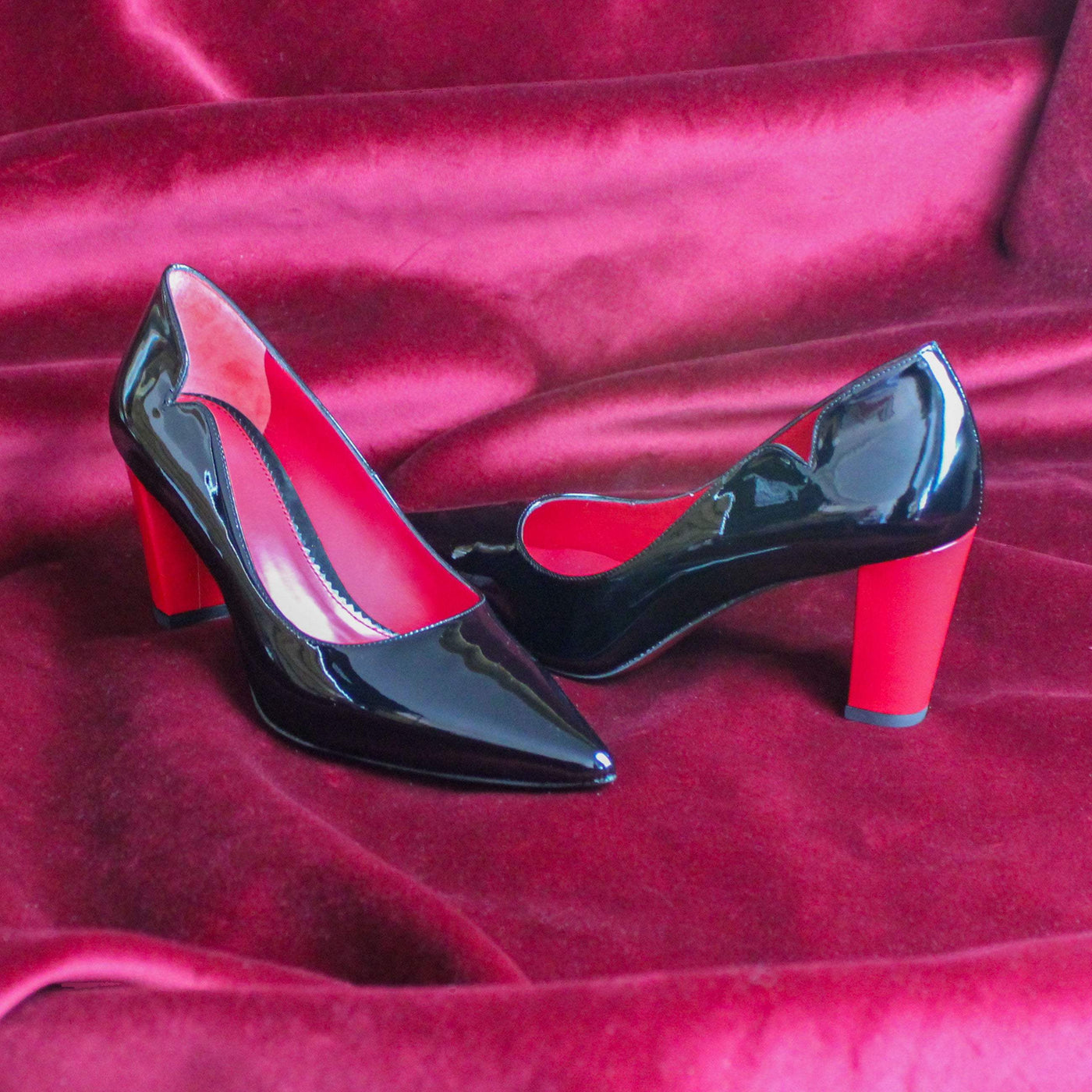 Women's Genoa High Heels Leather Passion Red Luxury Black 4914 1- MERRIMIUM--GID-4046-4914